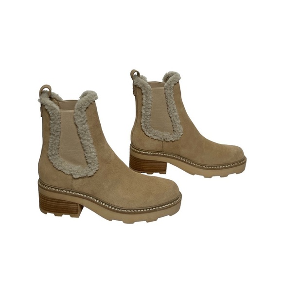 NWOT Calvin Klein Leather Faux Fur Anissa Chelsea Ankle Boots - Picture 11 of 15